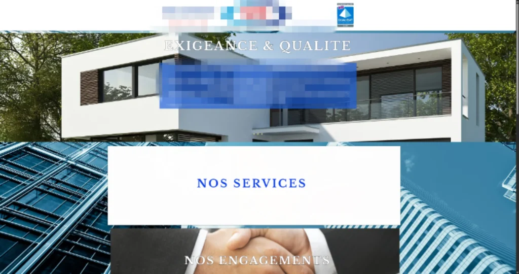 Site d'entreprise locale avant refonte : Entreprise générale du bâtiment